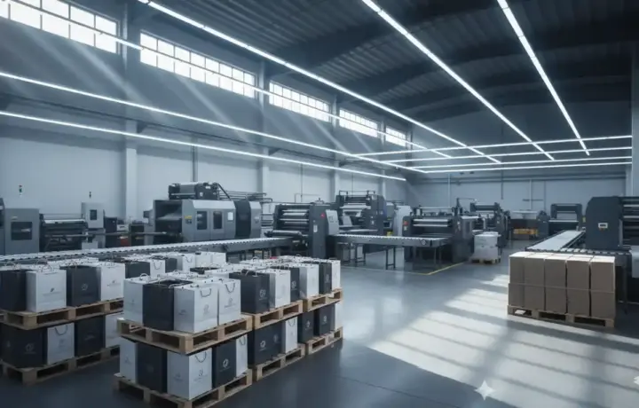 Печать бумажных пакетов с лентами на заказ